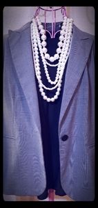 Plaid grey houndstooth blazer